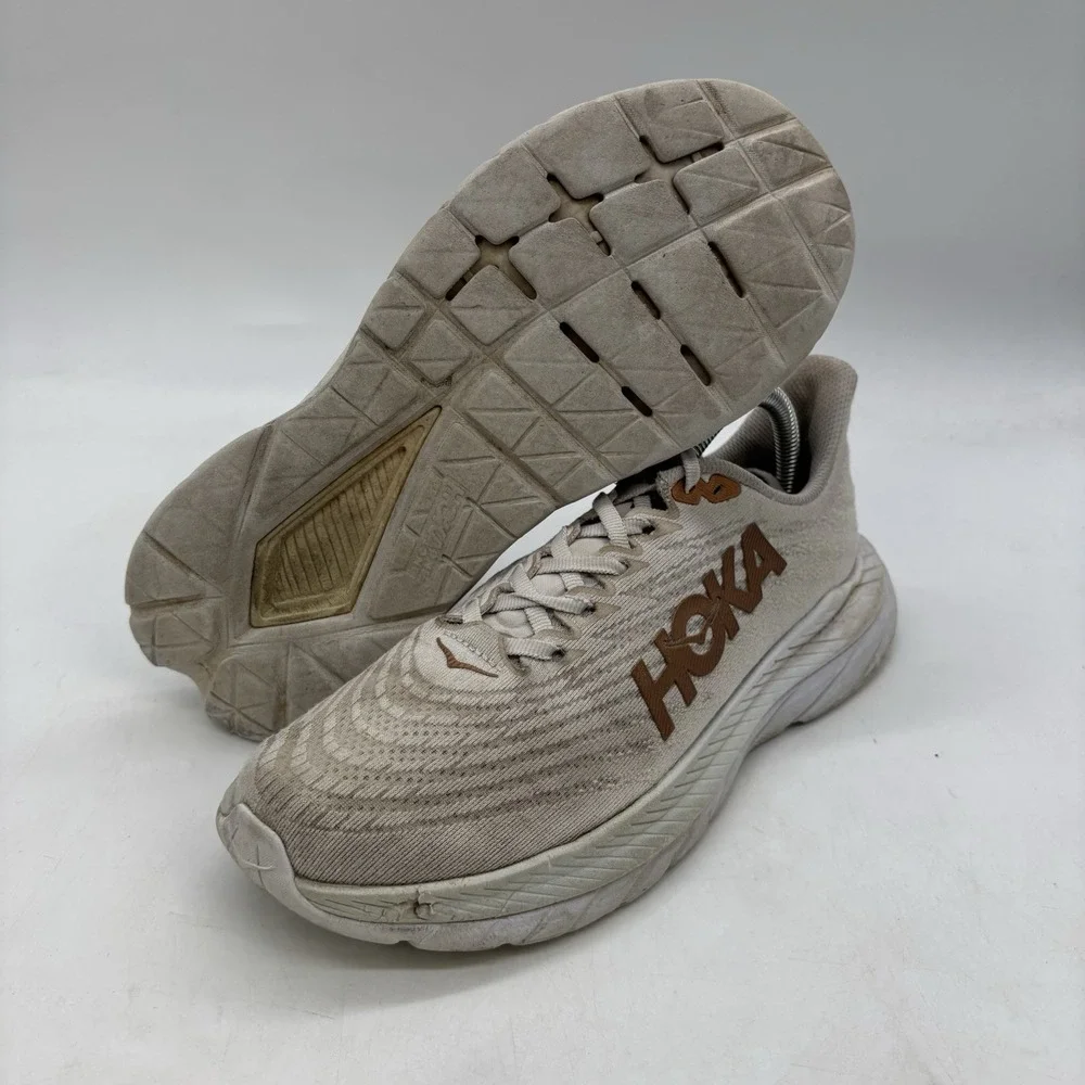 Hoka One One Mach 4 Shoes Womens 8.5 B White Dark Shadow Road Running PROFLY